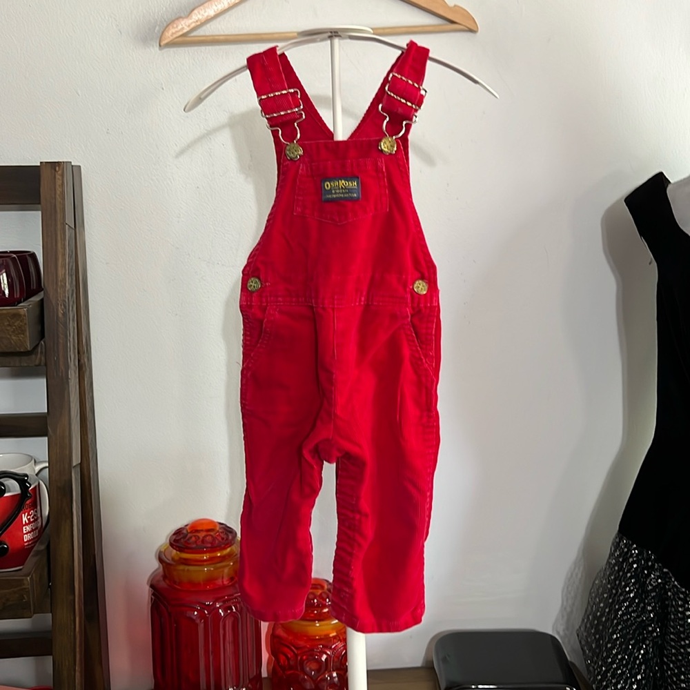 Vintage OshKosh B'gosh Red Corduroy Overalls